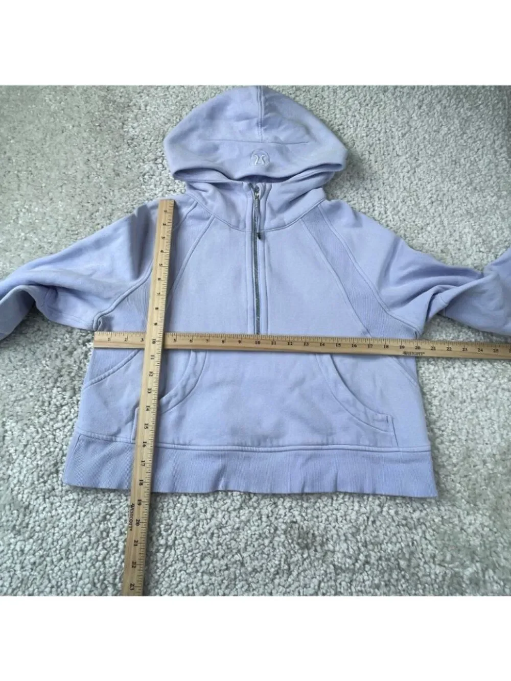 Lululemon Scuba Oversized 1/2 Zip Crop Hoodie Lavendar Dew Womens XS/S